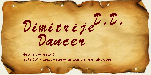 Dimitrije Dancer vizit kartica